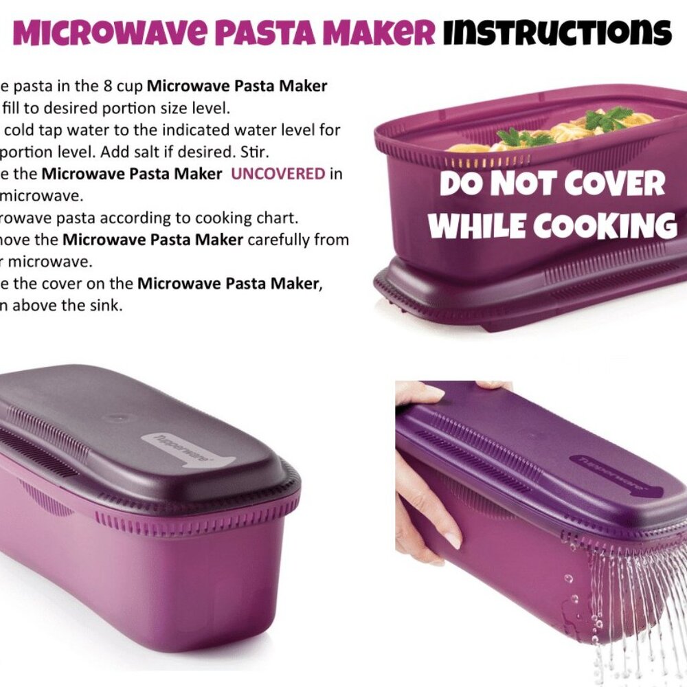 NIP Tupperware Microwave Pasta Maker - Picture 3 of 10